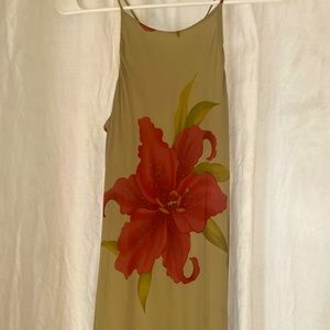Beautiful khaki and floral sun dress. Size S.